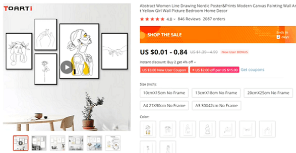 Abstract line art is a great one-product store recommendation