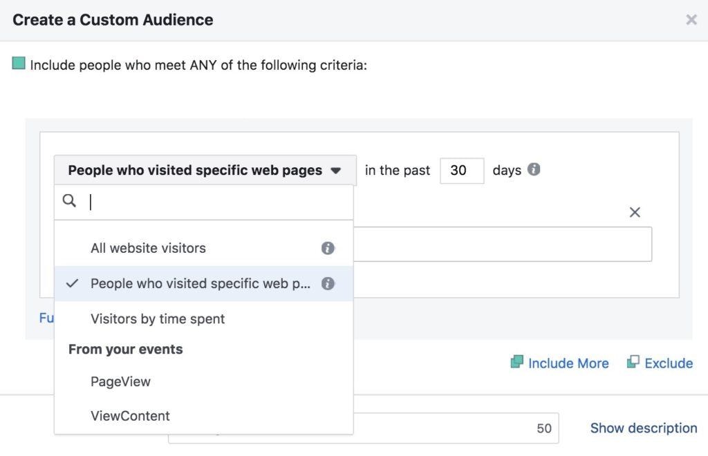 Facebook Retargeting Options