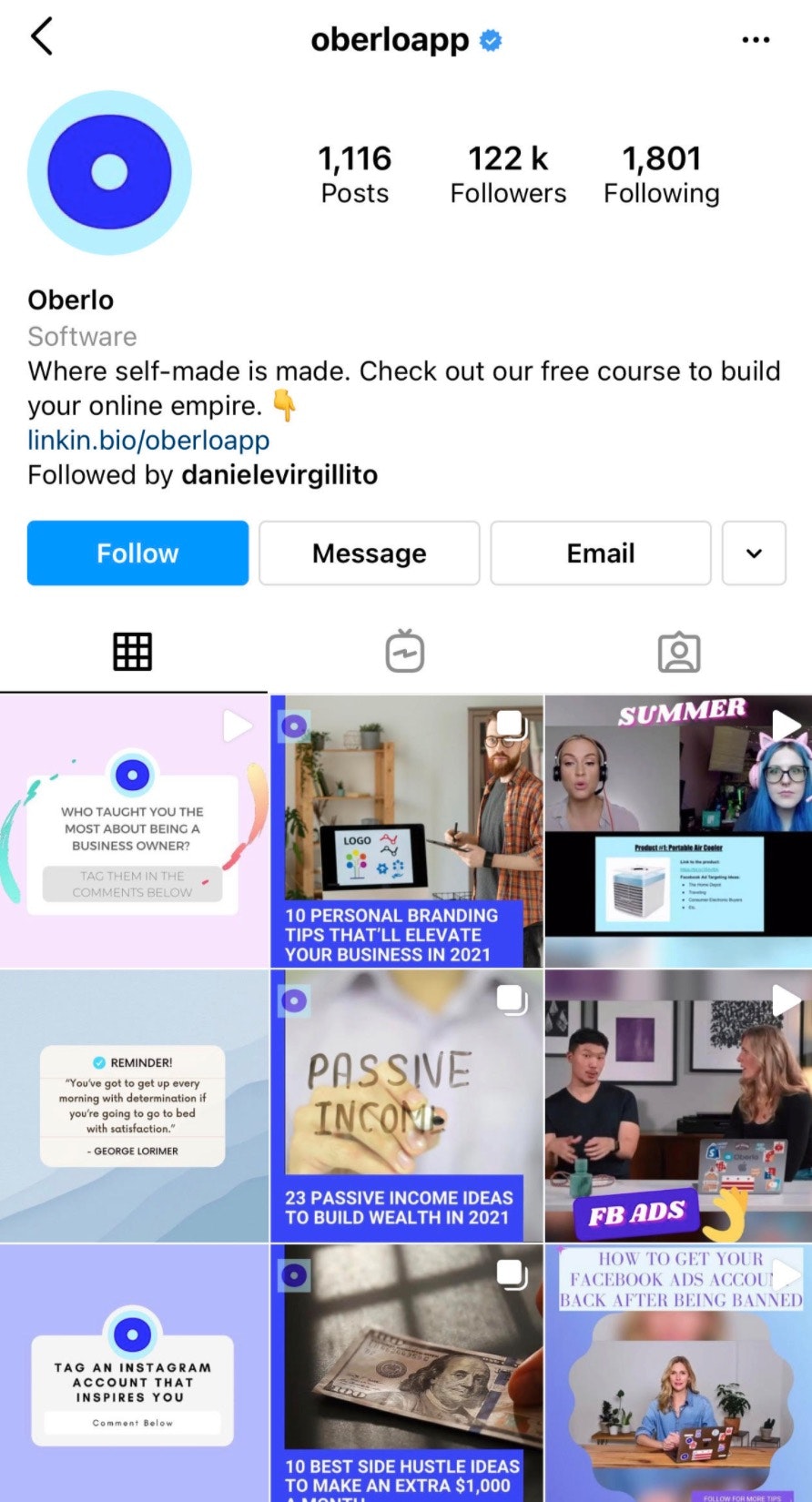 在Instagram上出售:商业简介