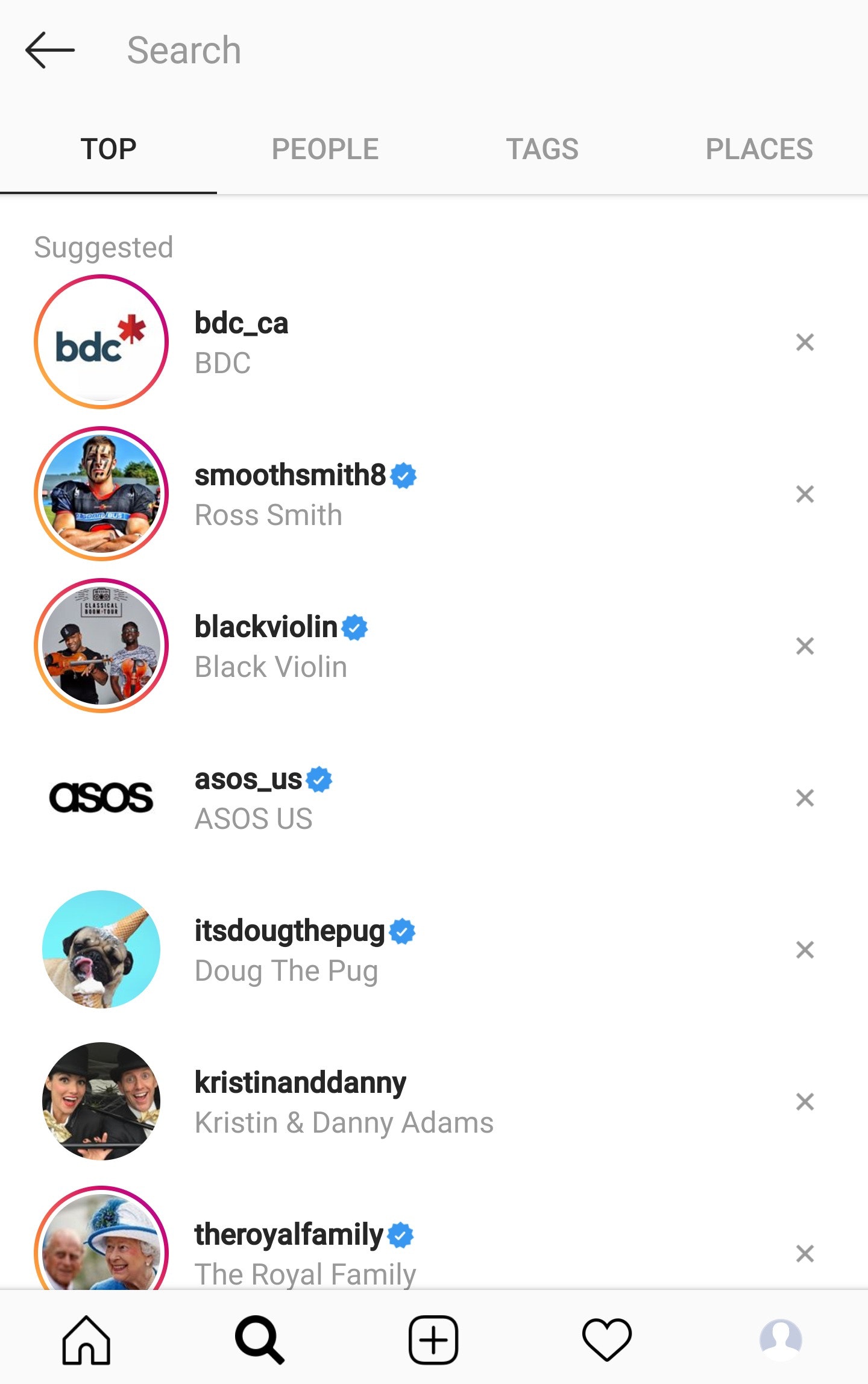 Instagram搜索人标签的地方